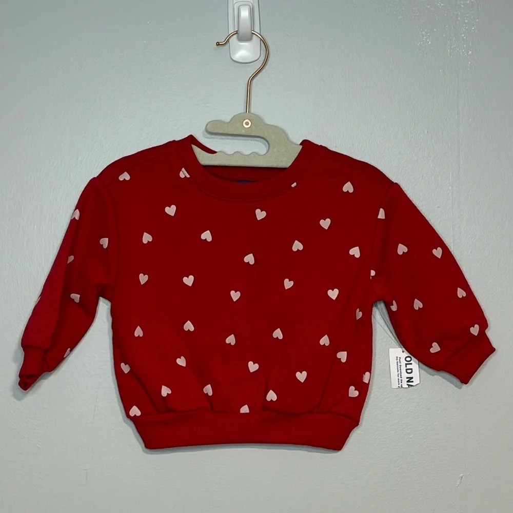 5 for $20! Old Navy Hearts Red Sweater Size 3-6M